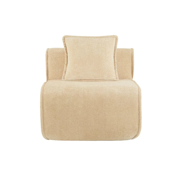 Velvet Modular Armless 1-Seat Sofa Light Camel - Omega Lifestyles