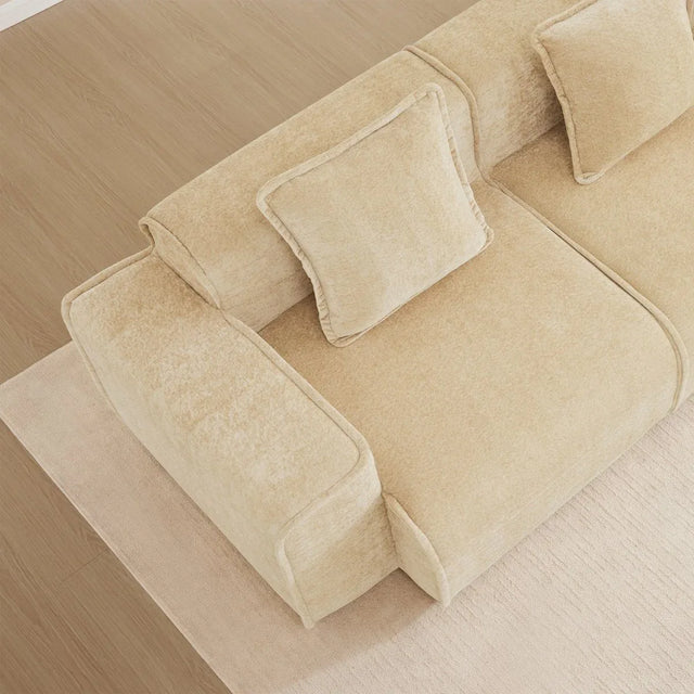 Velvet Modular Armless 1-Seat Sofa Light Camel - Omega Lifestyles