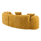 Yellow Curved 4-Seat Medium-Soft Chenille Sofa - Omega Lifestyles