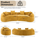 Yellow Curved 4-Seat Medium-Soft Chenille Sofa - Omega Lifestyles