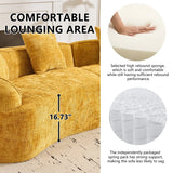 Yellow Curved 4-Seat Medium-Soft Chenille Sofa - Omega Lifestyles