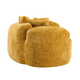 Yellow Curved 4-Seat Medium-Soft Chenille Sofa - Omega Lifestyles