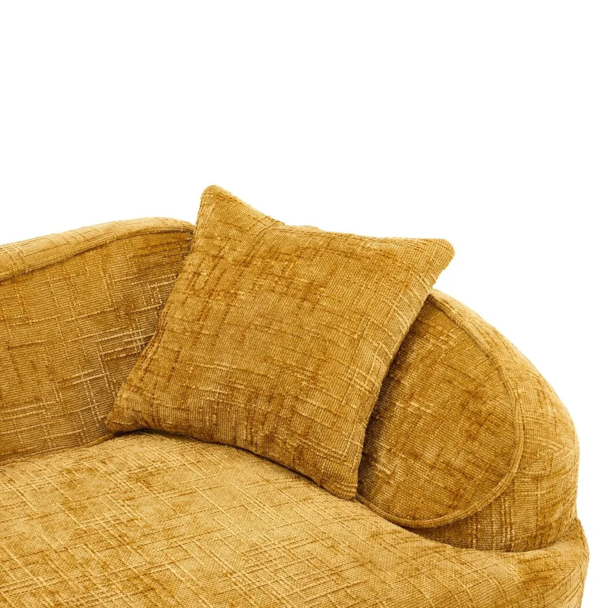 Yellow Curved 4-Seat Medium-Soft Chenille Sofa - Omega Lifestyles