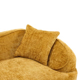 Yellow Curved 4-Seat Medium-Soft Chenille Sofa - Omega Lifestyles