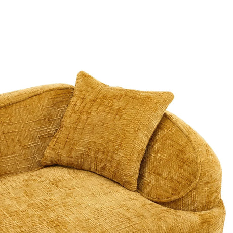 Yellow Curved 4-Seat Medium-Soft Chenille Sofa - Omega Lifestyles