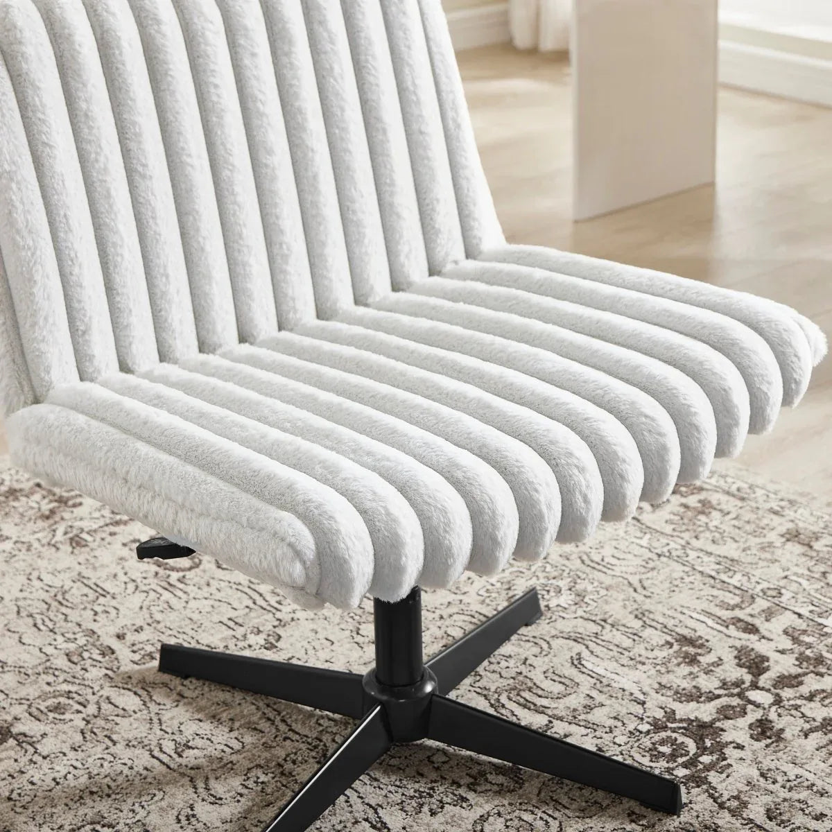 Adjustable Height 360-Degree Swivel Corduroy Office Chair - Omega Lifestyles