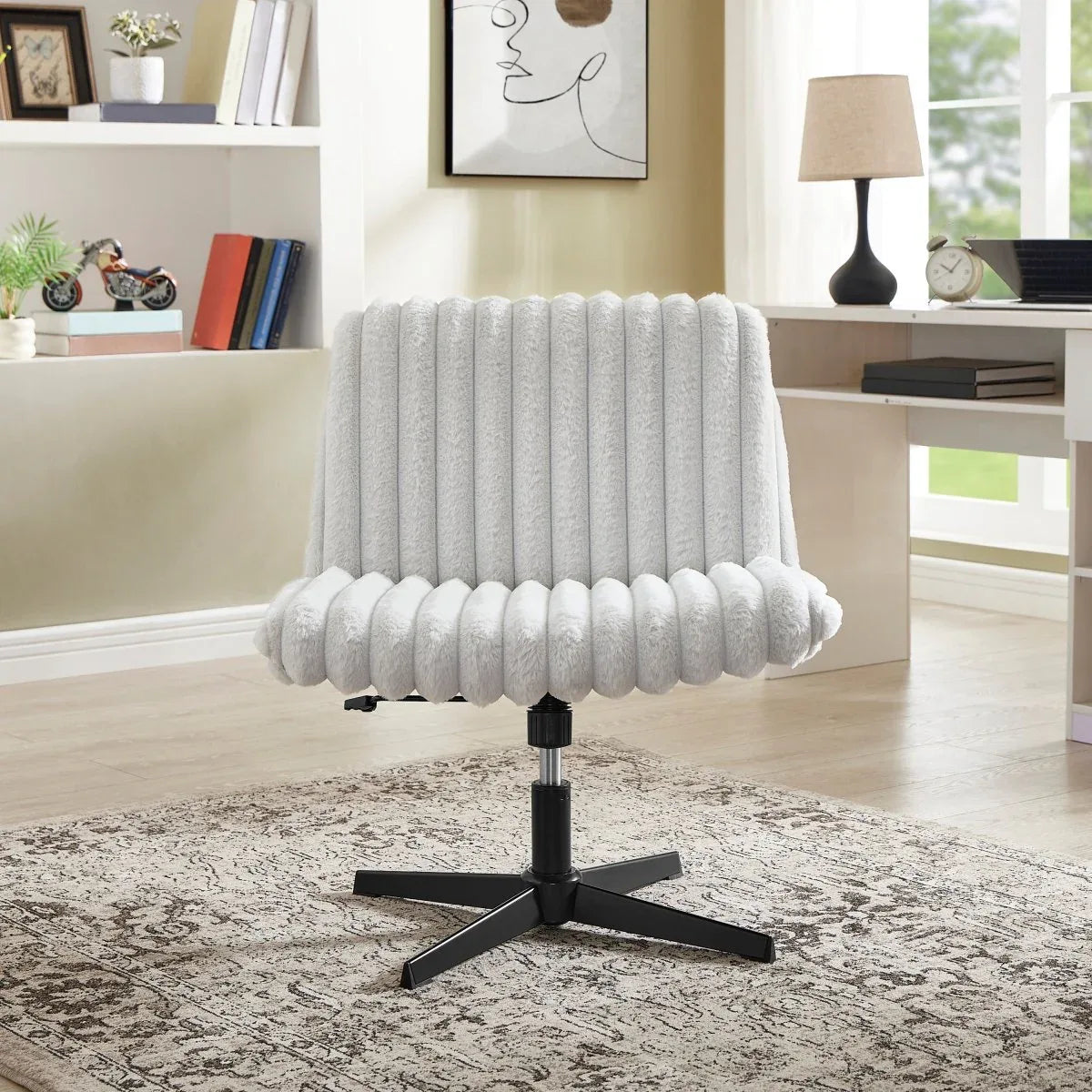 Adjustable Height 360-Degree Swivel Corduroy Office Chair - Omega Lifestyles