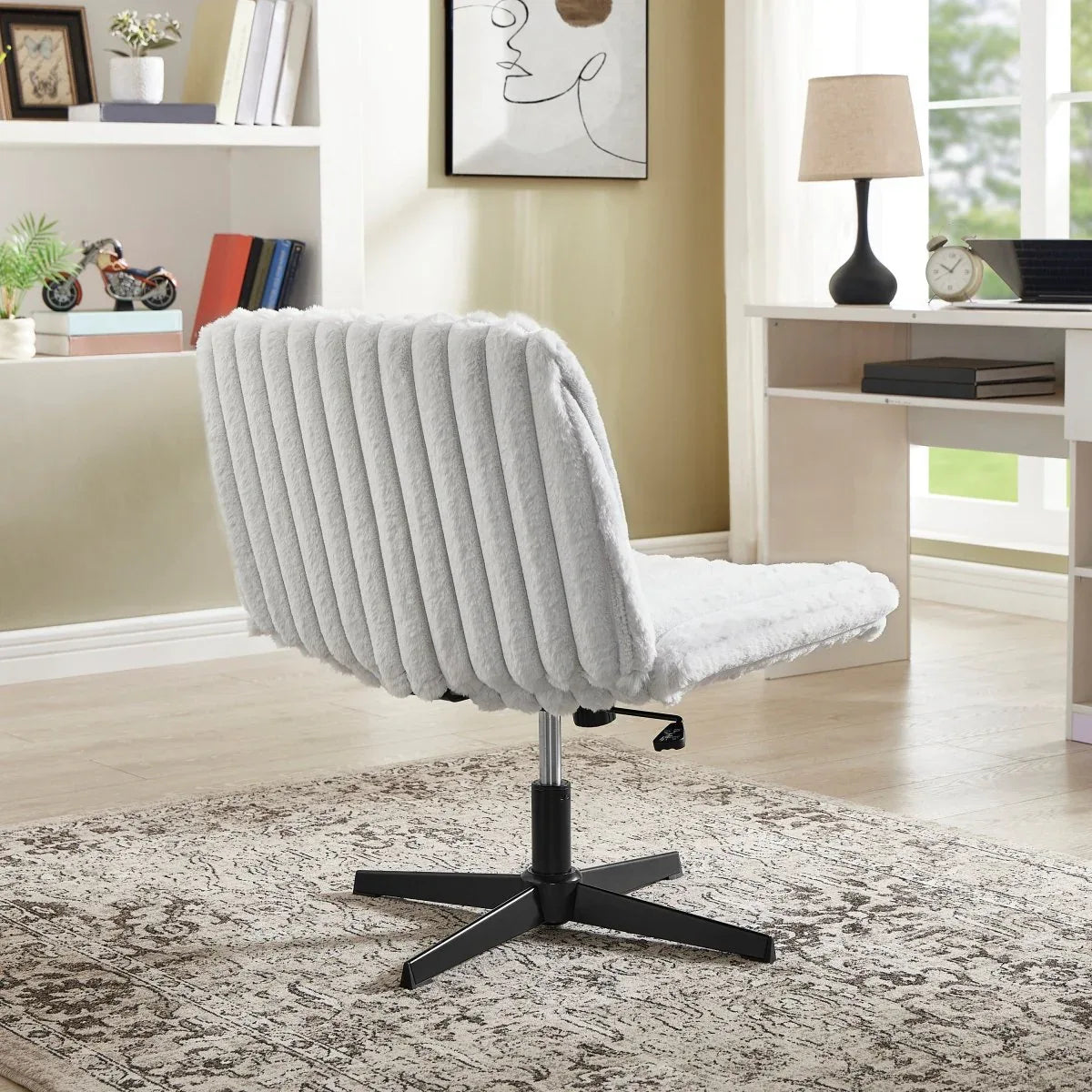 Adjustable Height 360-Degree Swivel Corduroy Office Chair - Omega Lifestyles
