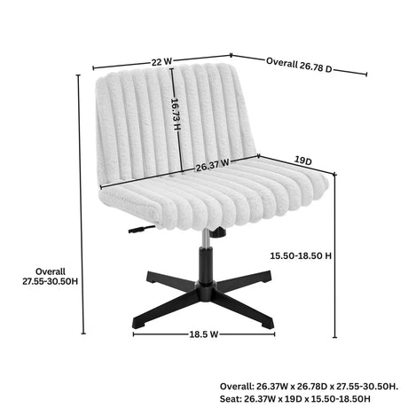 Adjustable Height 360-Degree Swivel Corduroy Office Chair - Omega Lifestyles