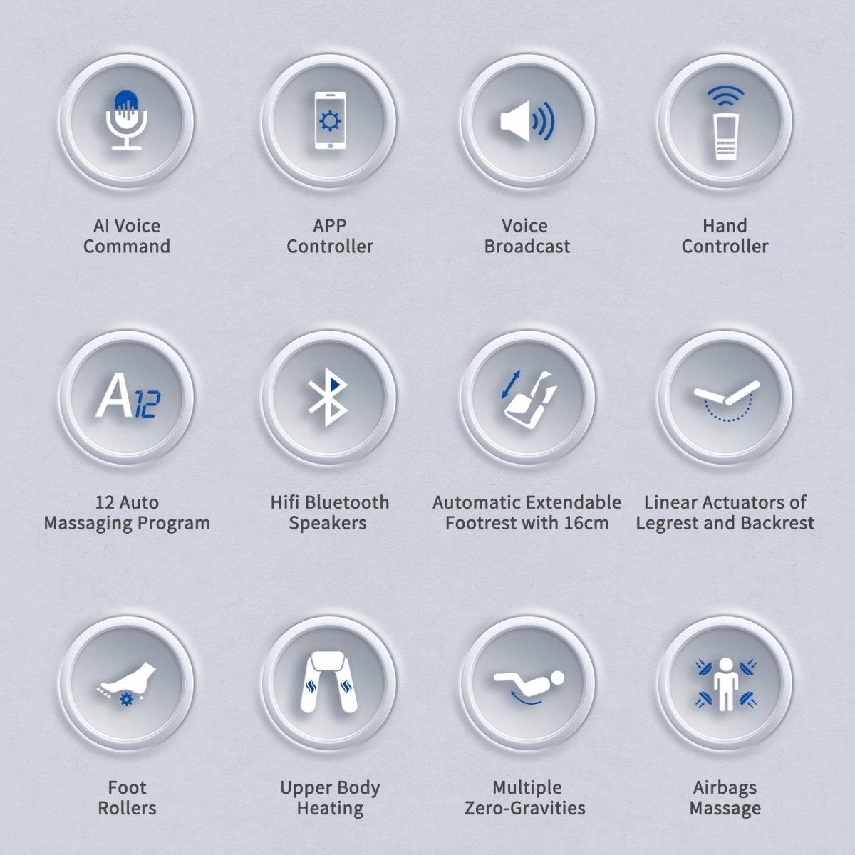 Massage Chairs with AI Voice SL Track Zero Gravity - Sleep Galleria