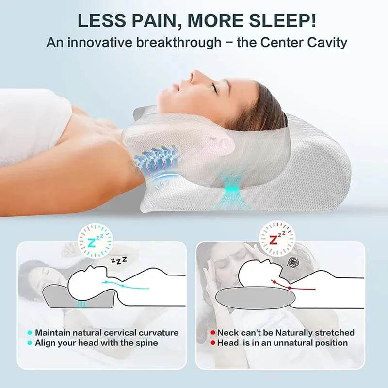 Ergonomic Cervical Memory Foam Pillow For Neck Pain - Omega Lifestyles