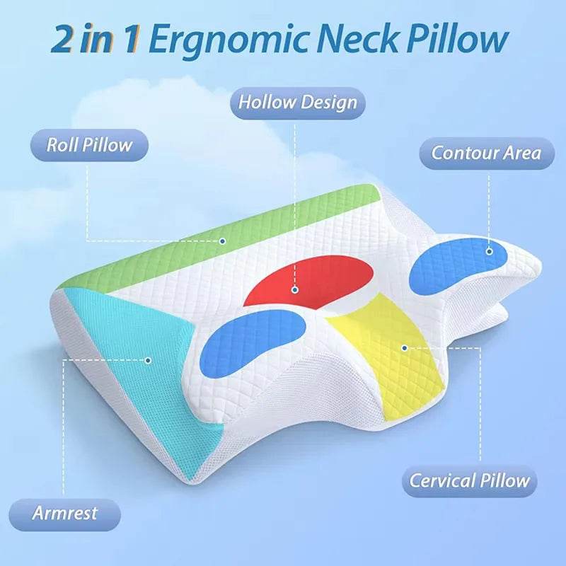 Ergonomic Cervical Memory Foam Pillow For Neck Pain - Omega Lifestyles