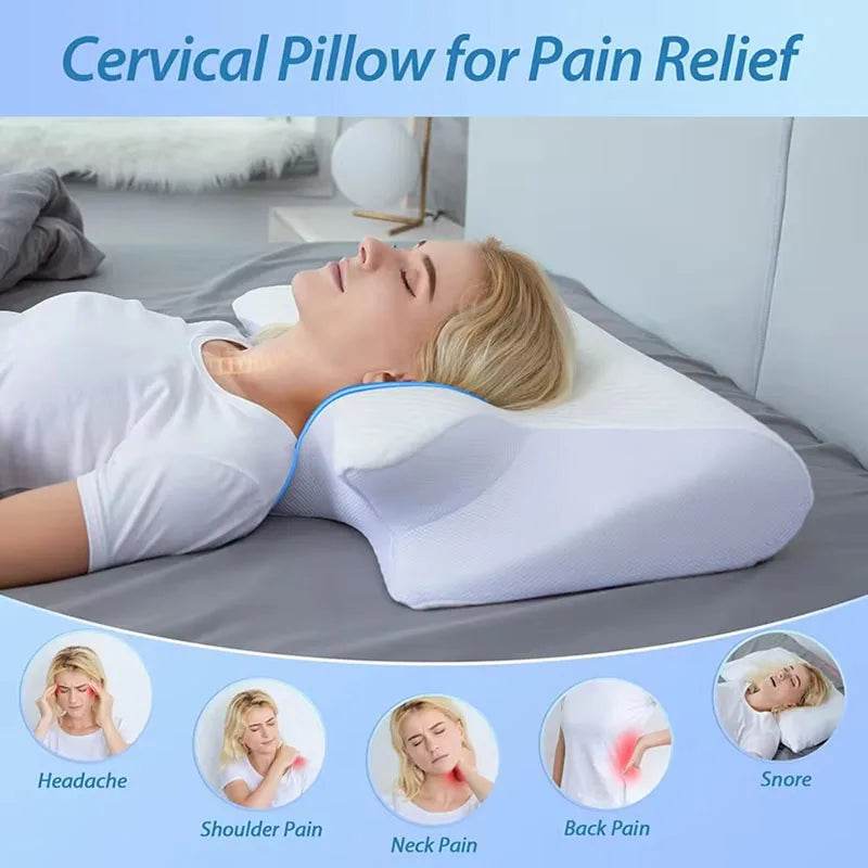 Ergonomic Cervical Memory Foam Pillow For Neck Pain - Omega Lifestyles