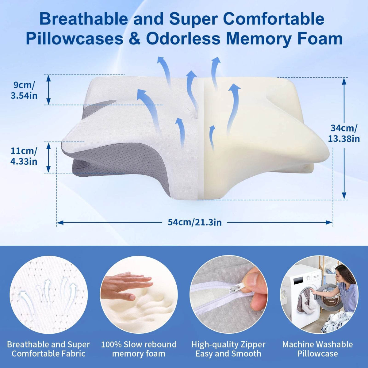 Ergonomic Cervical Memory Foam Pillow For Neck Pain - Omega Lifestyles