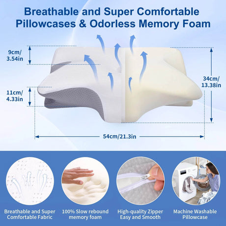 Ergonomic Cervical Memory Foam Pillow For Neck Pain - Omega Lifestyles