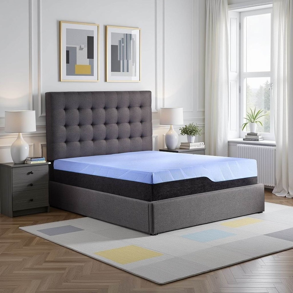 Medium 12 - Inch Hybrid Cooling Gel Memory Foam Twin XL Mattress - Bridgevine Home - Omega Lifestyles