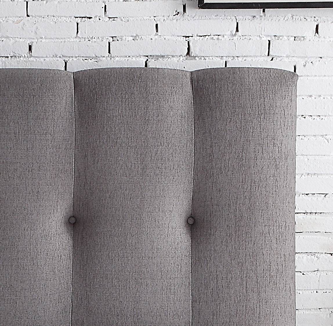 Queen Tufted Upholstered Wood Panel Headboard Gray Polyester - Bridgevine Home - Omega Lifestyles