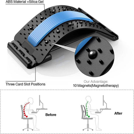 Magnetic Therapy Adjustable Back Stretcher Pain Relief - Sleep Galleria