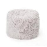 Rounded Lavender Faux Fur Foam Filled Bean Bag Chair - Omega Lifestyles