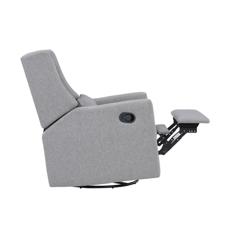 Pronto Grey Polyester Swivel Glider Recliner Chair - Omega Lifestyles