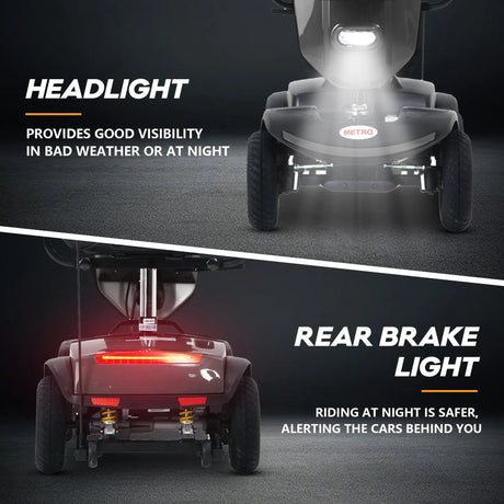 Outdoor Compact Mobility Scooter With Windshield Cup Holders USB - Omega Lifestyles