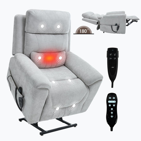 Dual Motor Power Lift Recliner Chair With Massage Heating - Omega Lifestyles