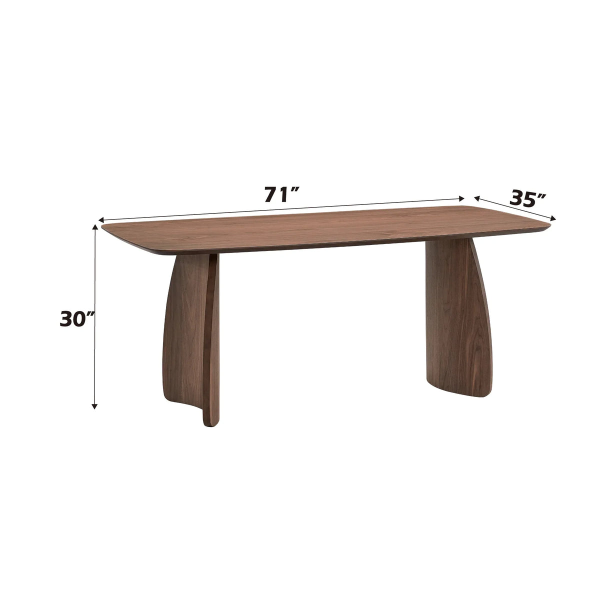 Walnut Finish Rectangular Synthetic Wood Dining Table - Omega Lifestyles