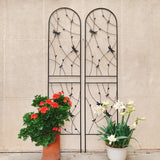 2-Pack Black Iron Metal Garden Trellis for Climbing Plants