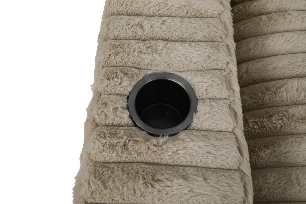 Corduroy Jumbo Chaise Armchair With Dual Cup Holders - Omega Lifestyles