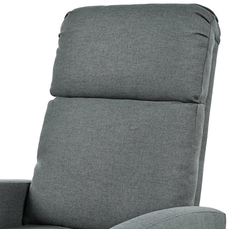 Manual Adjustable Recliner Chair Charcoal Polyester Upholstery - Omega Lifestyles