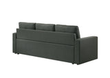 Burleigh Dark Gray Fabric 3-Seat Sleeper Sofa With Tufted Cushions - Omega Lifestyles