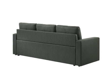 Burleigh Dark Gray Fabric 3-Seat Sleeper Sofa With Tufted Cushions - Omega Lifestyles