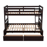 Twin-Over-Full Solid Wood Storage Bunk Bed Espresso - Omega Lifestyles