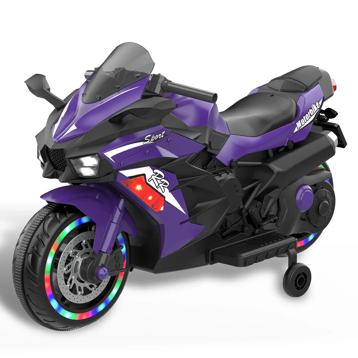 12V Violet Kids Electric Motorcycle With Bluetooth Music - Omega Lifestyles