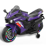 12V Violet Kids Electric Motorcycle With Bluetooth Music - Omega Lifestyles