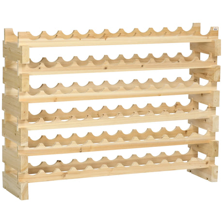 Natural Wood 72-Bottle Stackable Wine Rack Organizer - Omega Lifestyles