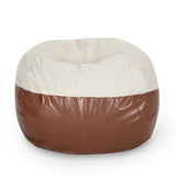 Faux Leather Foam Filled Rounded Maxi Bean Bag Chair - Omega Lifestyles