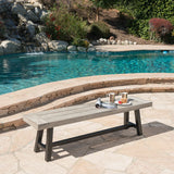 Outdoor Acacia Wood Slat Panel Weather Resistant Bench - Omega Lifestyles