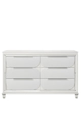 Modern Pearl White Synthetic Wood Dresser With Ample Storage - Omega Lifestyles