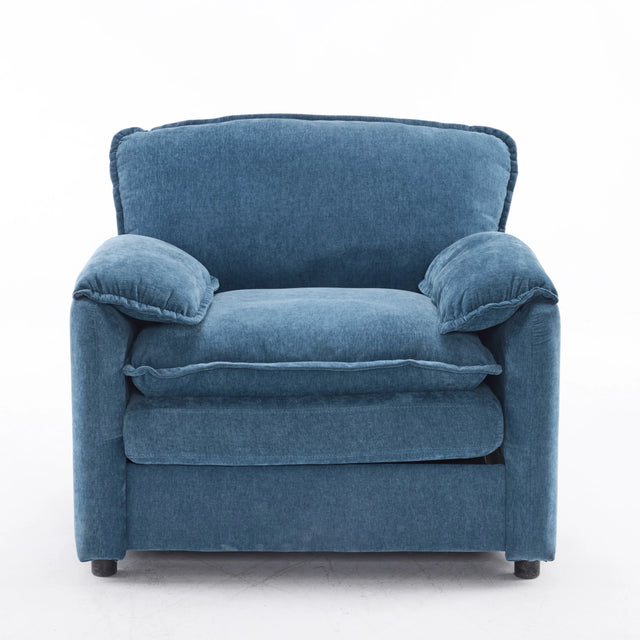Oversized Chenille Lounge Chair With Thick Cushions - Omega Lifestyles