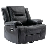 Manual Black Leather Gel Recliner Chair With LED Light Strip - Omega Lifestyles