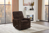 Manual Swivel Chocolate Microfiber Upholstered Recliner Chair - Omega Lifestyles