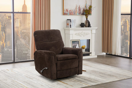 Manual Swivel Chocolate Microfiber Upholstered Recliner Chair - Omega Lifestyles