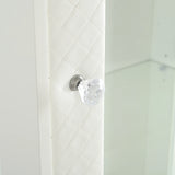 Modern Upholstered Glass Display Cabinet With Adjustable LED Light - Omega Lifestyles