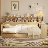 Full Wooden Bed Frame With Trundle Storage And Study Desk - Omega Lifestyles