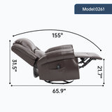 Heat Massage Medium-Firm Swivel Rocker Recliner Chair - Omega Lifestyles