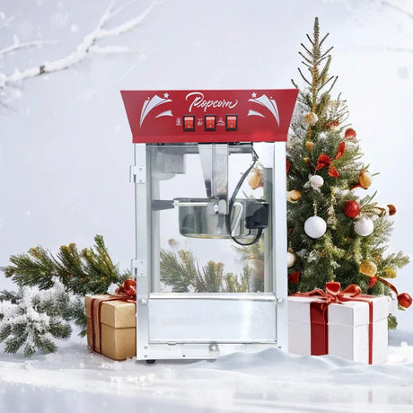 Commercial 12-Ounce Stainless Steel Popcorn Maker With Glass - Omega Lifestyles
