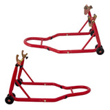 Motorcycle Front And Rear Steel Lift Stand Combo