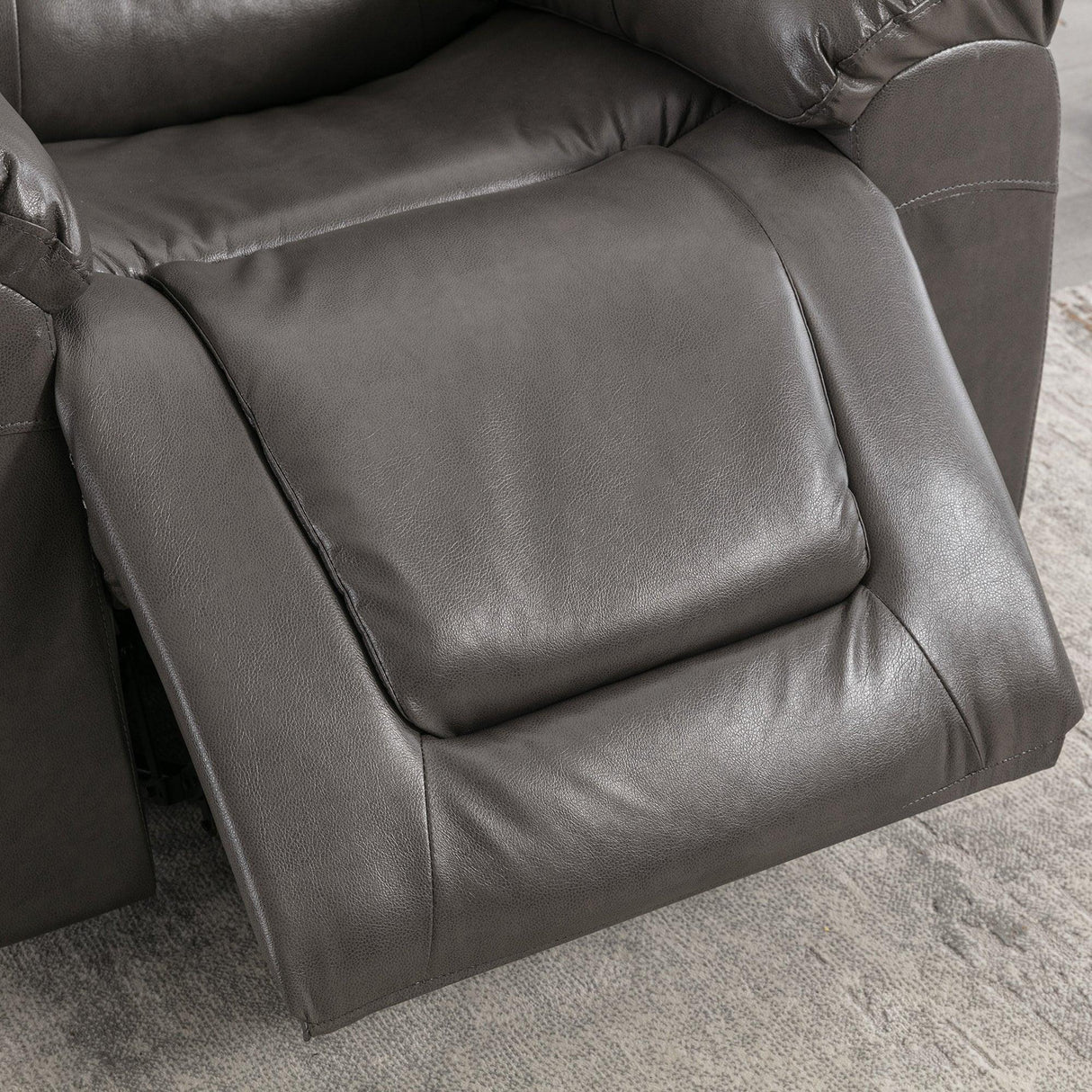 Grey PU Manual Reclining Rocking Swivel Recliner Chair - Omega Lifestyles