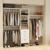 96-Inch White Adjustable Wood Metal Closet Organizer System - Omega Lifestyles